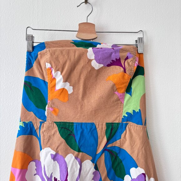 Anthropologie Maeve Floral Strapless Belted Midi Dress - Picture 6 of 10